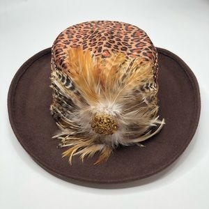 Something Special Leopard Brown Wool Felt Fall Hat